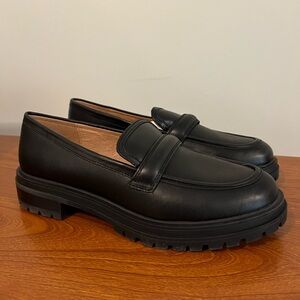 Madewell Black Leather Loafers - Bradley Lugsole